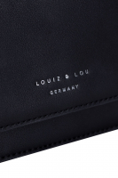 Louiz & Lou 'Lara' Überschlagtasche mit zwei Schulterriemen schwarz