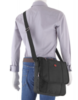 Travel N Meet Schultertasche hoch aus Spinnstoff schwarz
