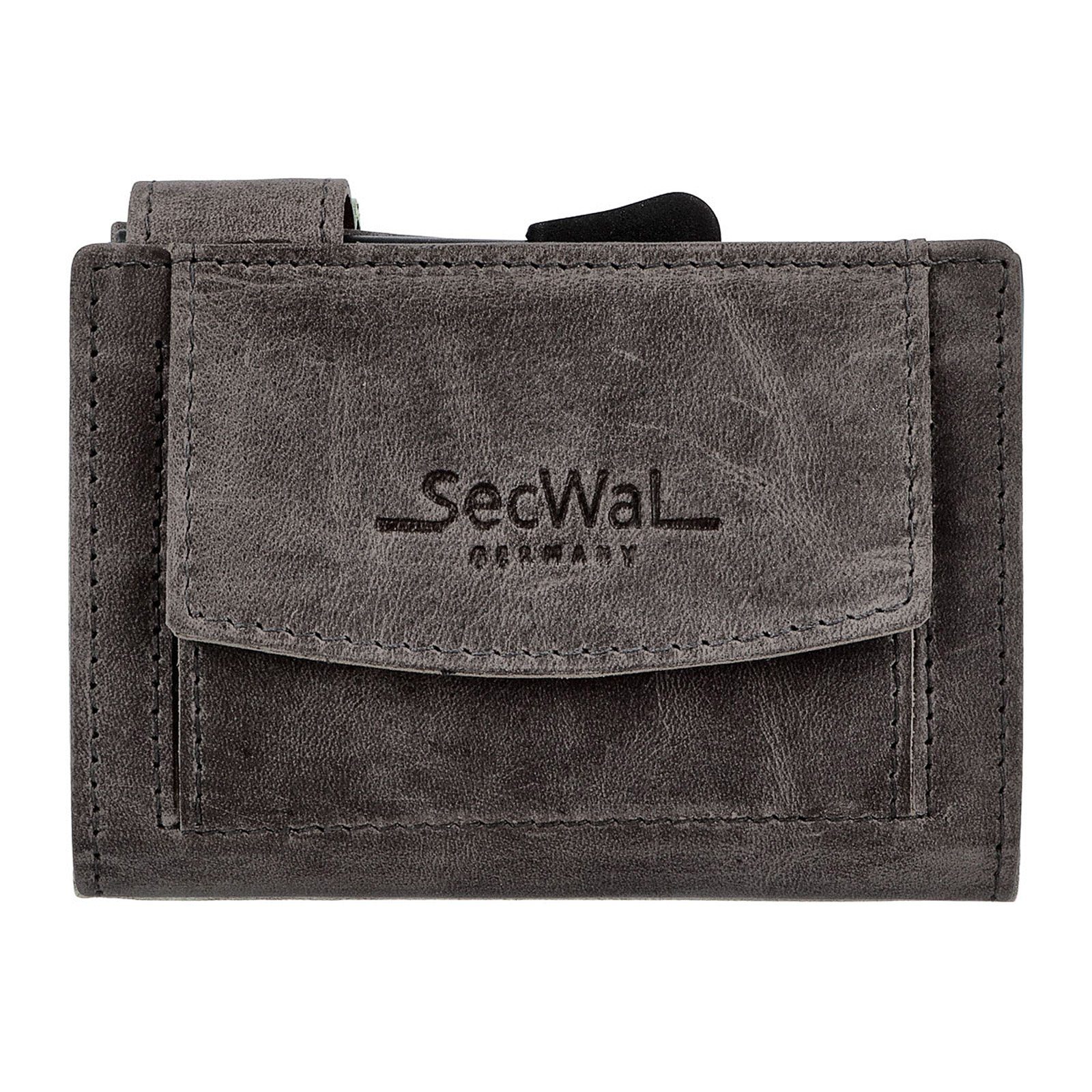 Secwal2 Kartenetui XL 'Hunter' Geldbeutel RFID Leder grau