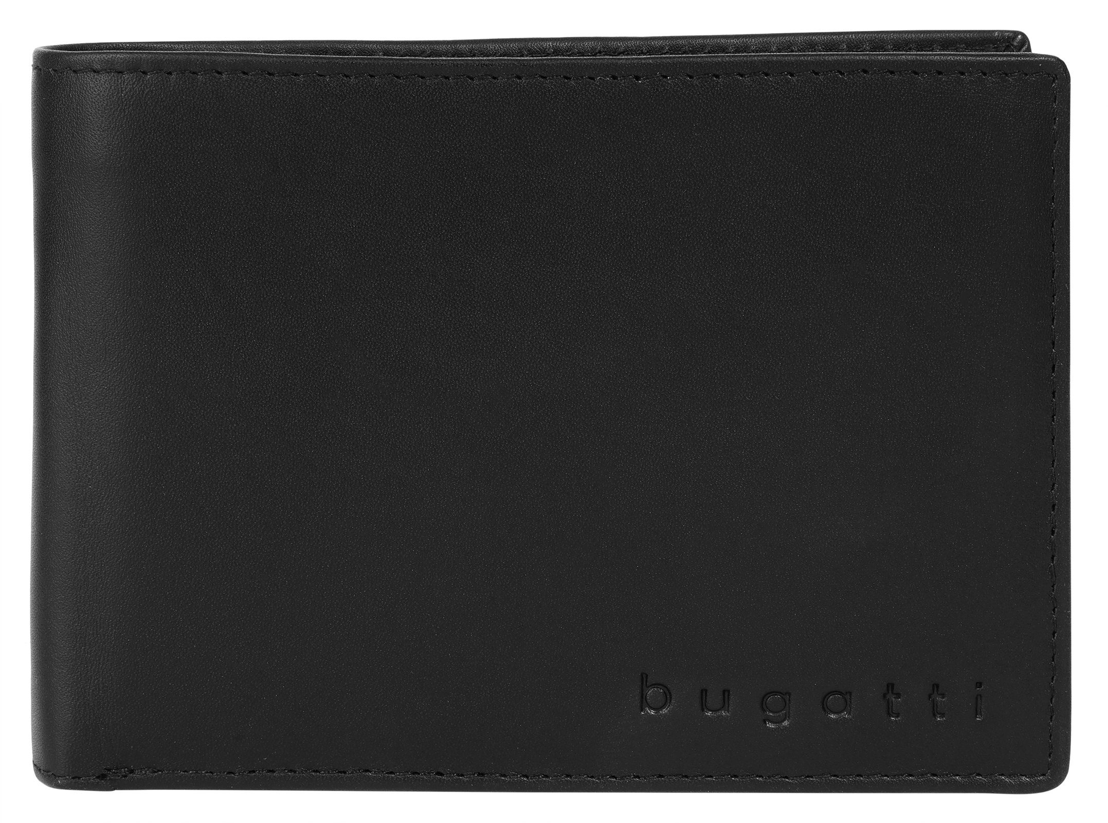 bugatti 'Super Slim' Scheintasche Querformat mit Klappe RFID-Schutz schwarz