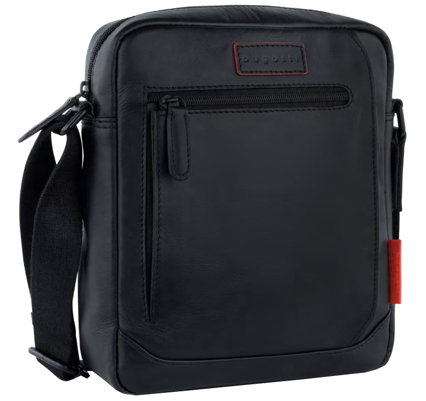Bugatti 'Clark' Schultertasche echt Leder Schwarz