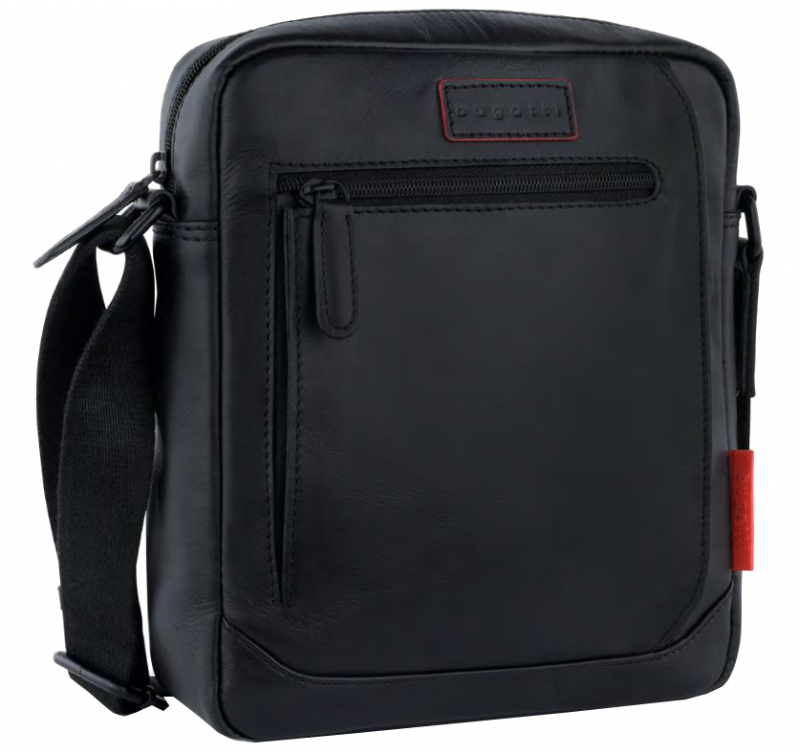Bugatti 'Clark' Schultertasche echt Leder Schwarz