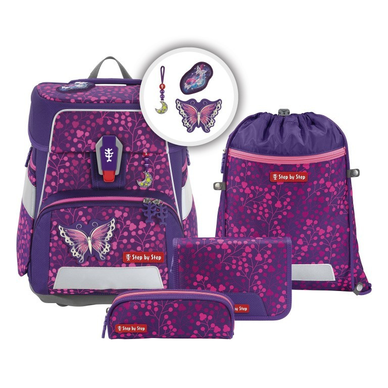 Step by Step 'Butterfly Night Ina' Space Shine Schulrucksack-Set 5tlg. 1250g 20l