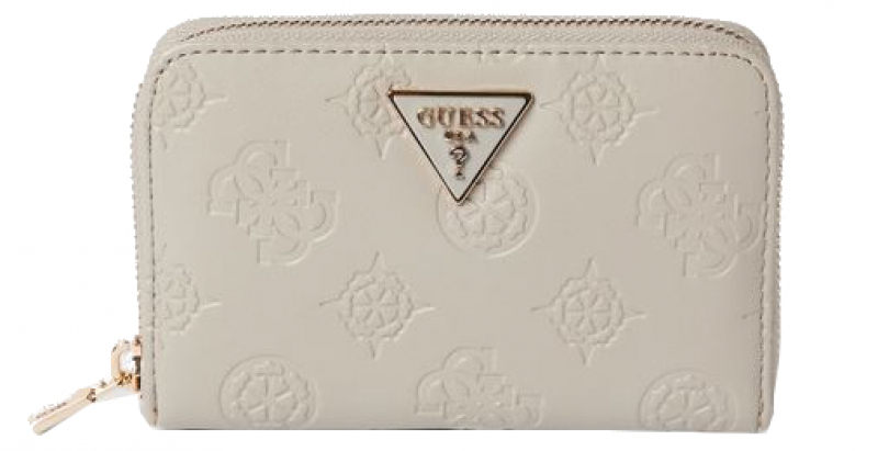 Guess ' Jena SLG' Medium Zip Around Damenbörse mit RV taupe logo