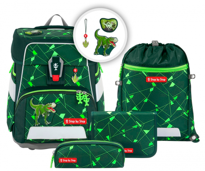 Step by Step 'Dino Night Tyro' Space Shine Schultaschen-Set 5tlg. 1250g 20l