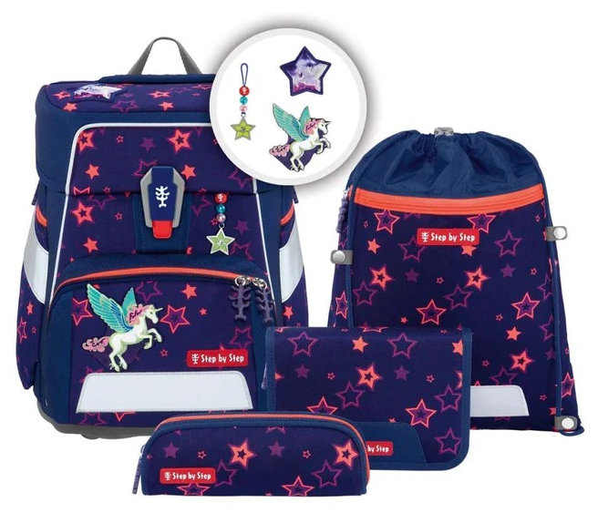 Step by Step 'Pegasus Night Nuala' Space Shine Schultaschen-Set 5tlg. 1250g 20l