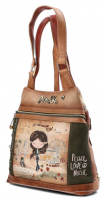 Anekke 'Peace & Love' Anti-Diebstahl Rucksack mit Blumen-Anhänger multicolor beige braun 