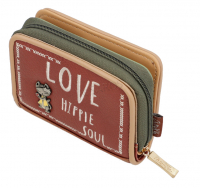 Anekke 'Peace & Love' RV Geldbörse klein mit Druckknopf RFID multicolor beige braun