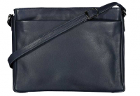 New Bags 'Leather' Damentasche klein echt Leder 3 RV dunkelblau