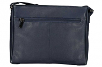 New Bags 'Leather' Damentasche klein echt Leder 3 RV dunkelblau