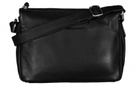 New Bags 'Leather' Damentasche mit Steckfach echt Leder schwarz