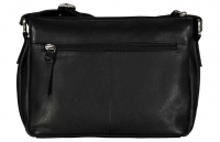 New Bags 'Leather' Damentasche mit Steckfach echt Leder schwarz