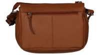 New Bags 'Leather' Damentasche mit Steckfach echt Leder tan