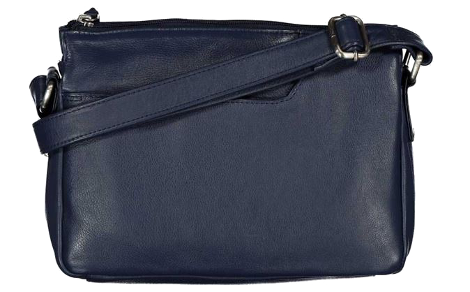 Newbags Handtasche Leder 3 Innenfächer navy