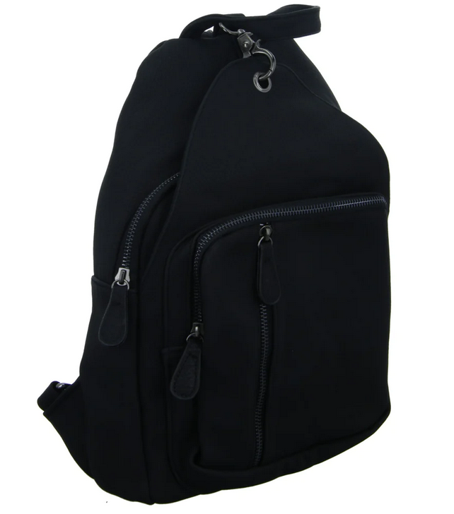 New Bags Rucksack Synth. Fronttasche,Träger teilbar schwarz