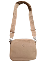 Prato 'LM Joyce' Umhängetasche breiter Riemen genarbtes PU beige