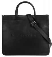 Bugatti 'Daphne' Tote Bag Businesstasche mit Laptopfach echt Leder schwarz