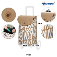 Andersen 'Tyra' Royal Shopper Treppensteiger 46l 50kg Tragkraft  MADE IN GERMANY zebra