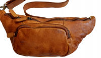 Jocorda 'Angela' Gürteltasche/Crossbag echtes, gewaschenes Leder cognac