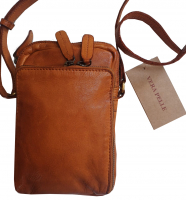 Jocorda 'Julius' Schultertache echtes, gewaschenes Leder cognac