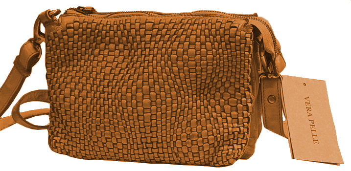 Jocorda 'Sera' Schultertache echtes, gewaschenes Leder cognac