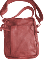 Jocorda 'Dario' Schultertache echtes, gewaschenes Leder rot
