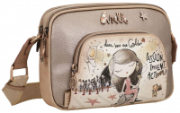Anekke 'Hollywood' Schultertasche 2Hauptreißverschlüsse braun