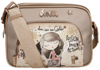 Anekke 'Hollywood' Schultertasche 2Hauptreißverschlüsse braun