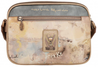 Anekke 'Hollywood' Schultertasche 2Hauptreißverschlüsse braun