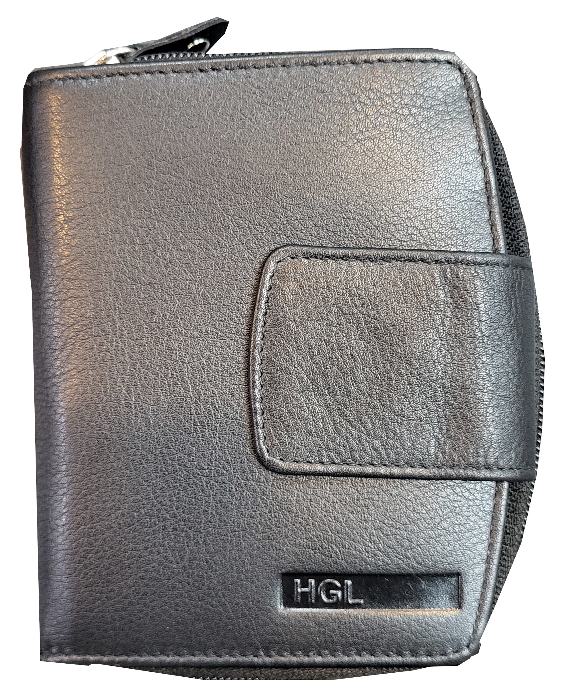 HGL Damenbörse m. RV und RFID echt Rindleder schwarz