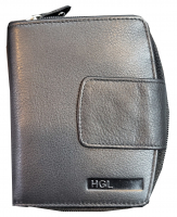 HGL Damenbörse m. RV und RFID echt Rindleder schwarz