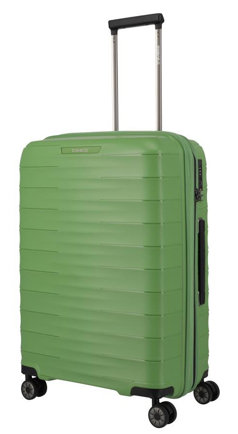 Travelite 'Mooby' 4-Rad Trolley M 66cm 3,4kg erw. 73/80l grün