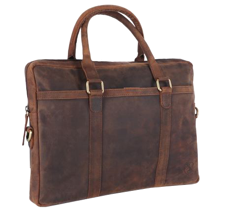 Hodalump 'Gecko' Businesstasche mit Laptopfach echt Leder braun