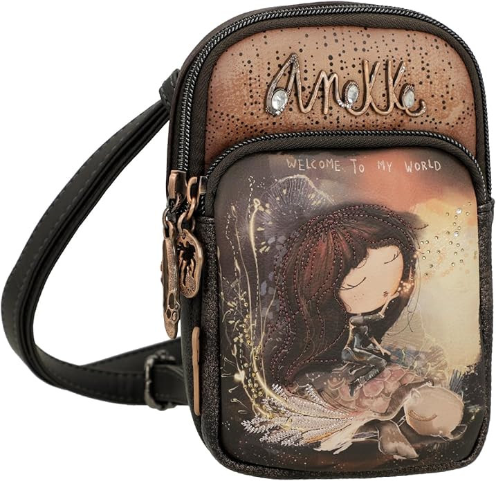Anekke 'Dreamverse' Handbag Umhängetasche klein anthrazit / braun