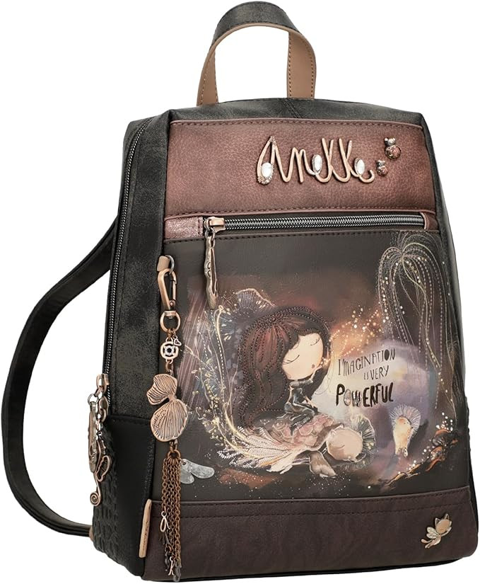 Anekke 'Dreamverse' Backpack Rucksack anthrazit / braun
