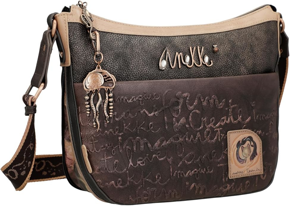 Anekke 'Dreamverse' Handbag Umhängetasche anthrazit / braun