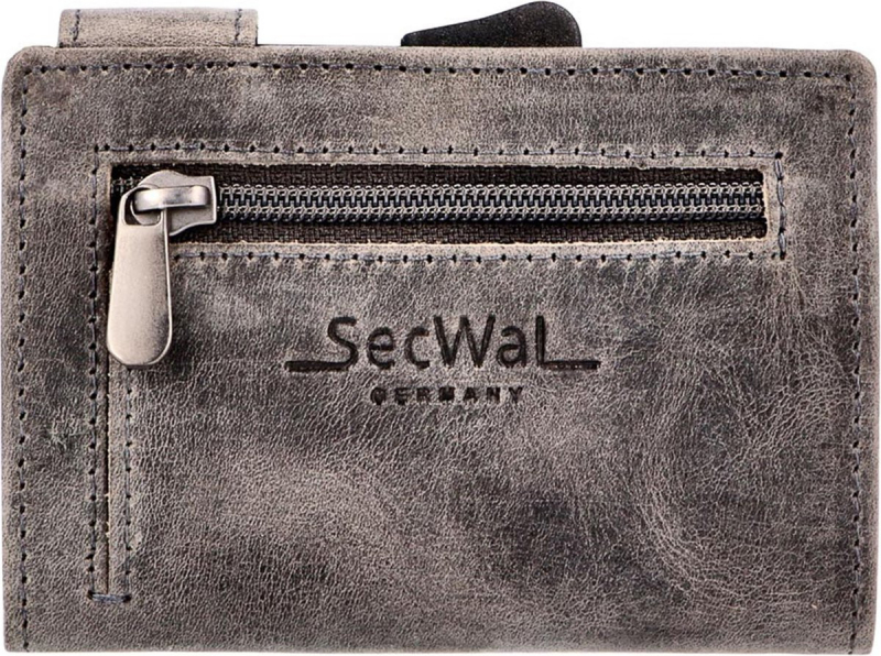 Secwal1 Kartenetui 'Hunter' RV Münzfach RFID Leder grau