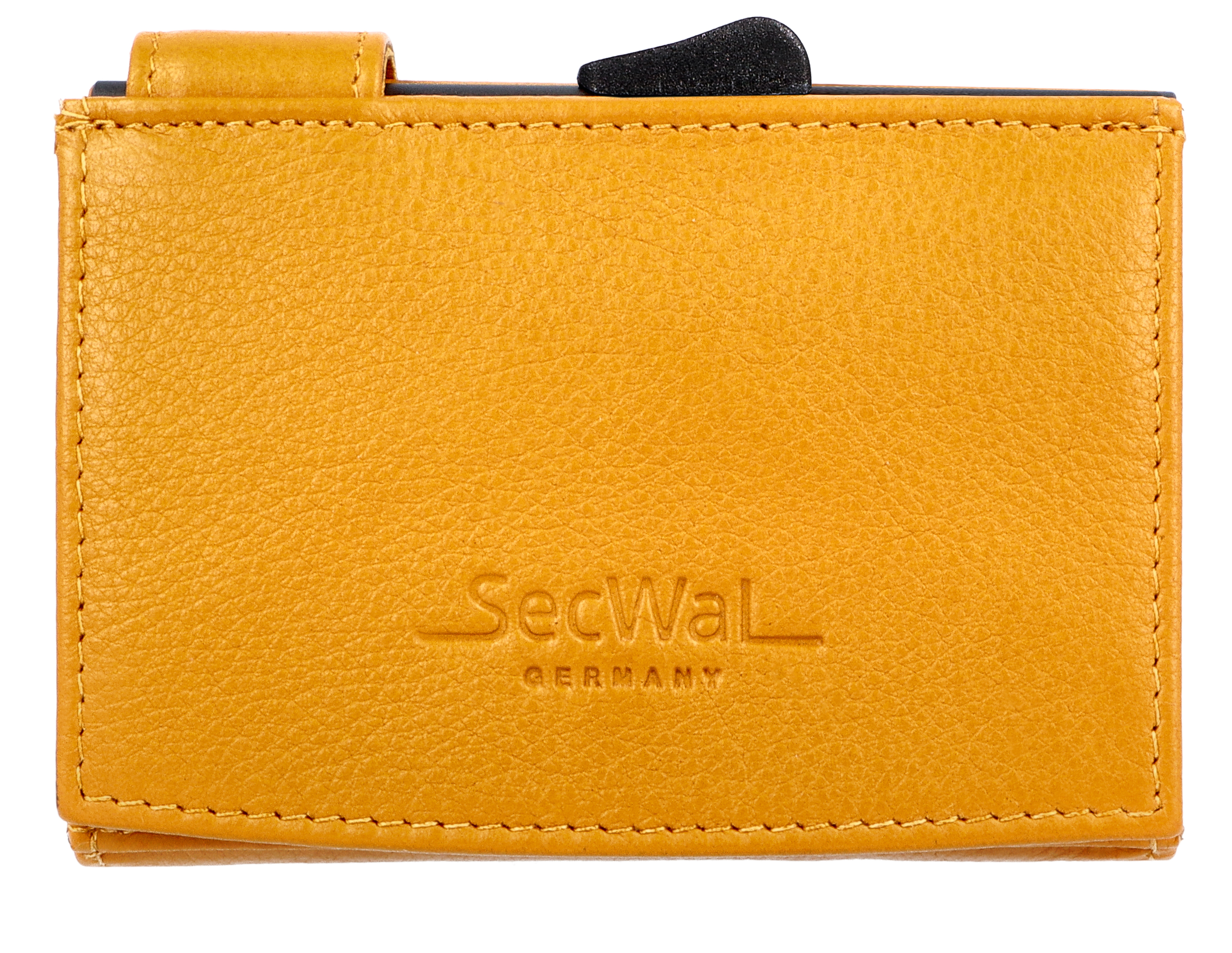 Secwal3 Kartenetui Geldbeutel Wiener Schachtel RFID Leder gelb