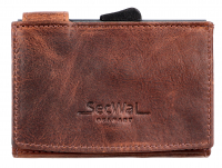 Secwal3 Kartenetui Geldbeutel Wiener Schachtel RFID Leder braun