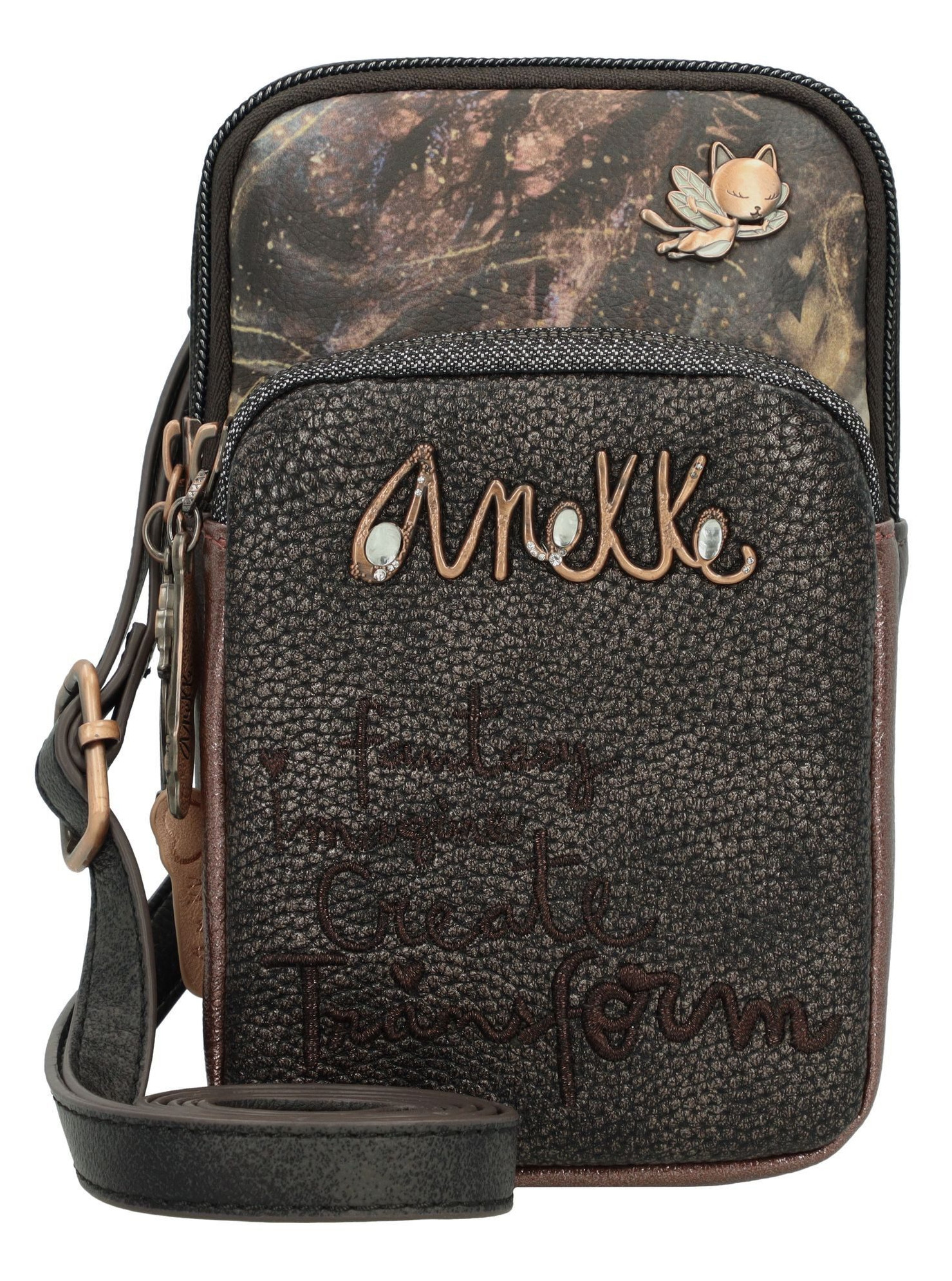 Anekke 'Dreamverse' Handbag Umhängetasche klein anthrazit / braun