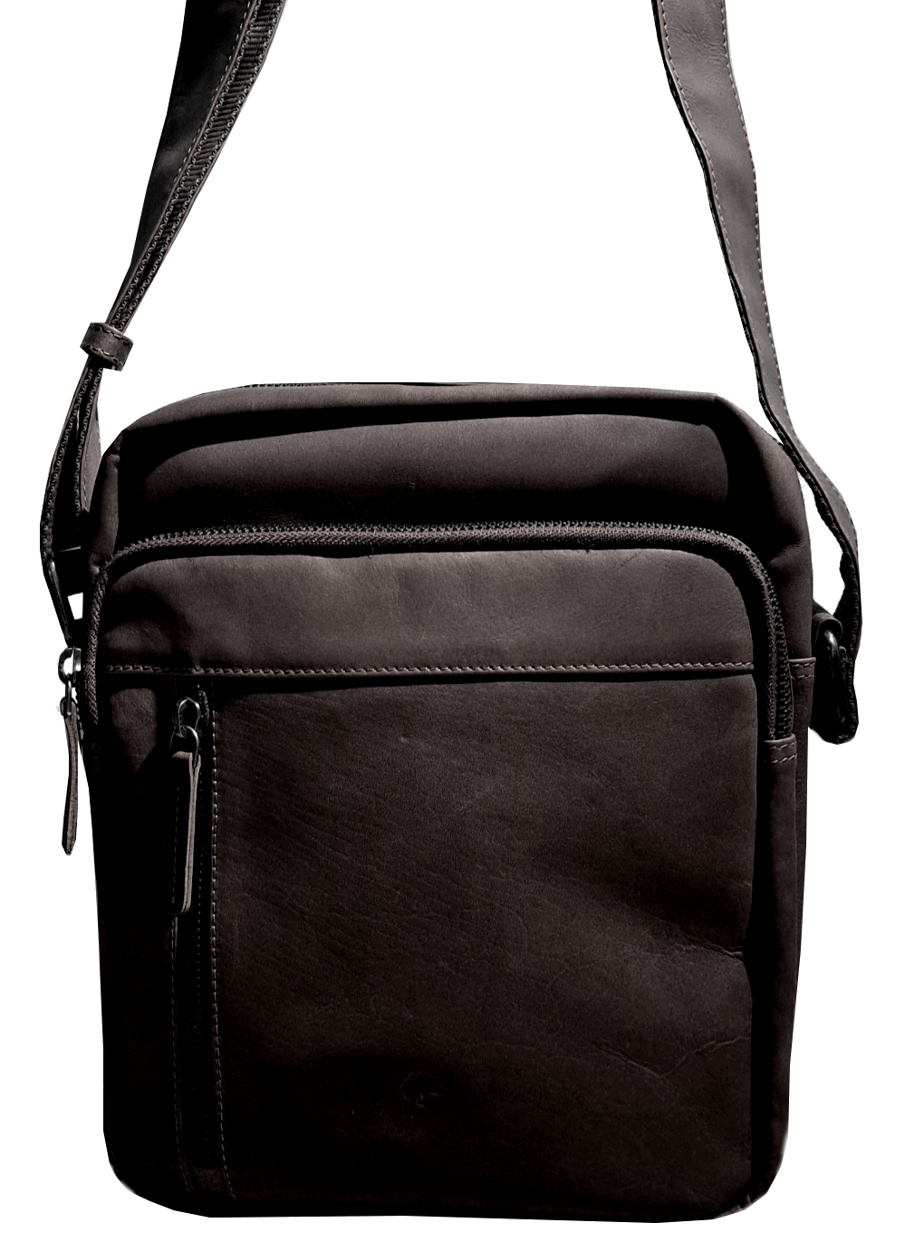 Prato 'Oil Pull Up' Schultertasche echt Rindleder schwarz