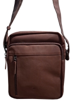 Prato 'Oil Pull Up' Schultertasche echt Rindleder dunkelbraun