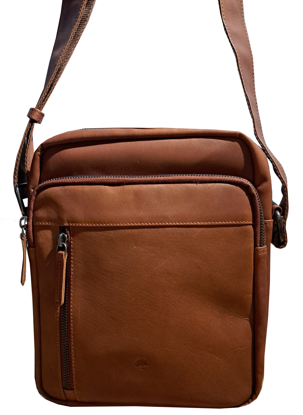 Prato 'Oil Pull Up' Schultertasche echt Rindleder cognac