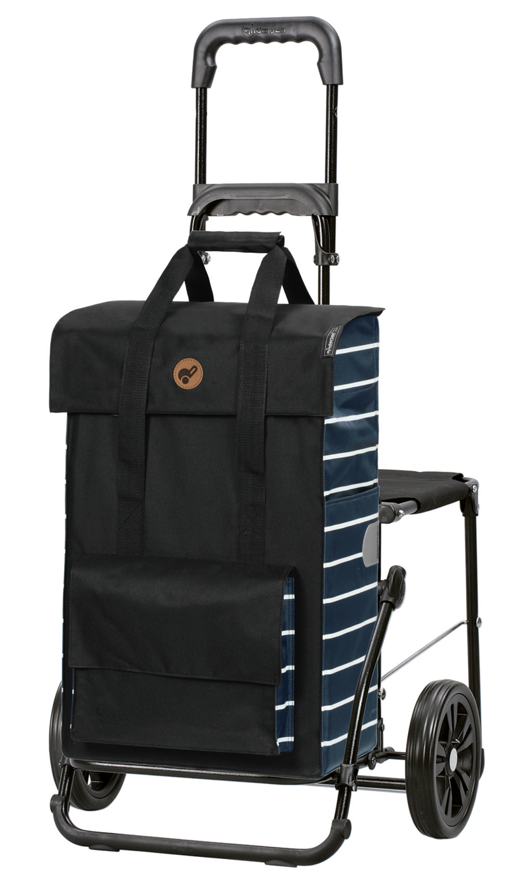 Andersen 'Jella'Komfort-Shopper  51l 50kg Traglast MADE in GERMANY schwarz/blau
