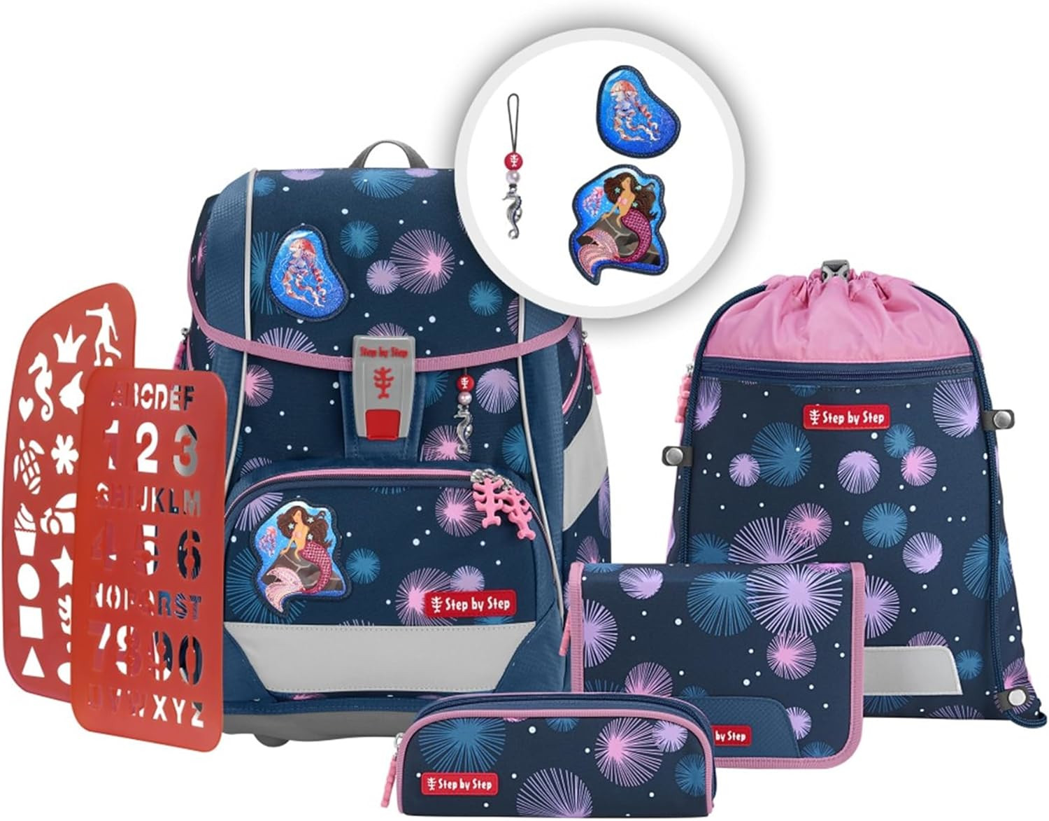 Step by Step 'Mermaid Delia' 2in1 Plus Schulrucksackset 6tlg 19l 1200g