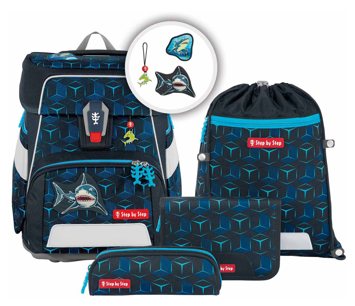 Step by Step 'Shark Dexter' Space Shine Schulrucksack-Set 5tlg. 1250g 20l