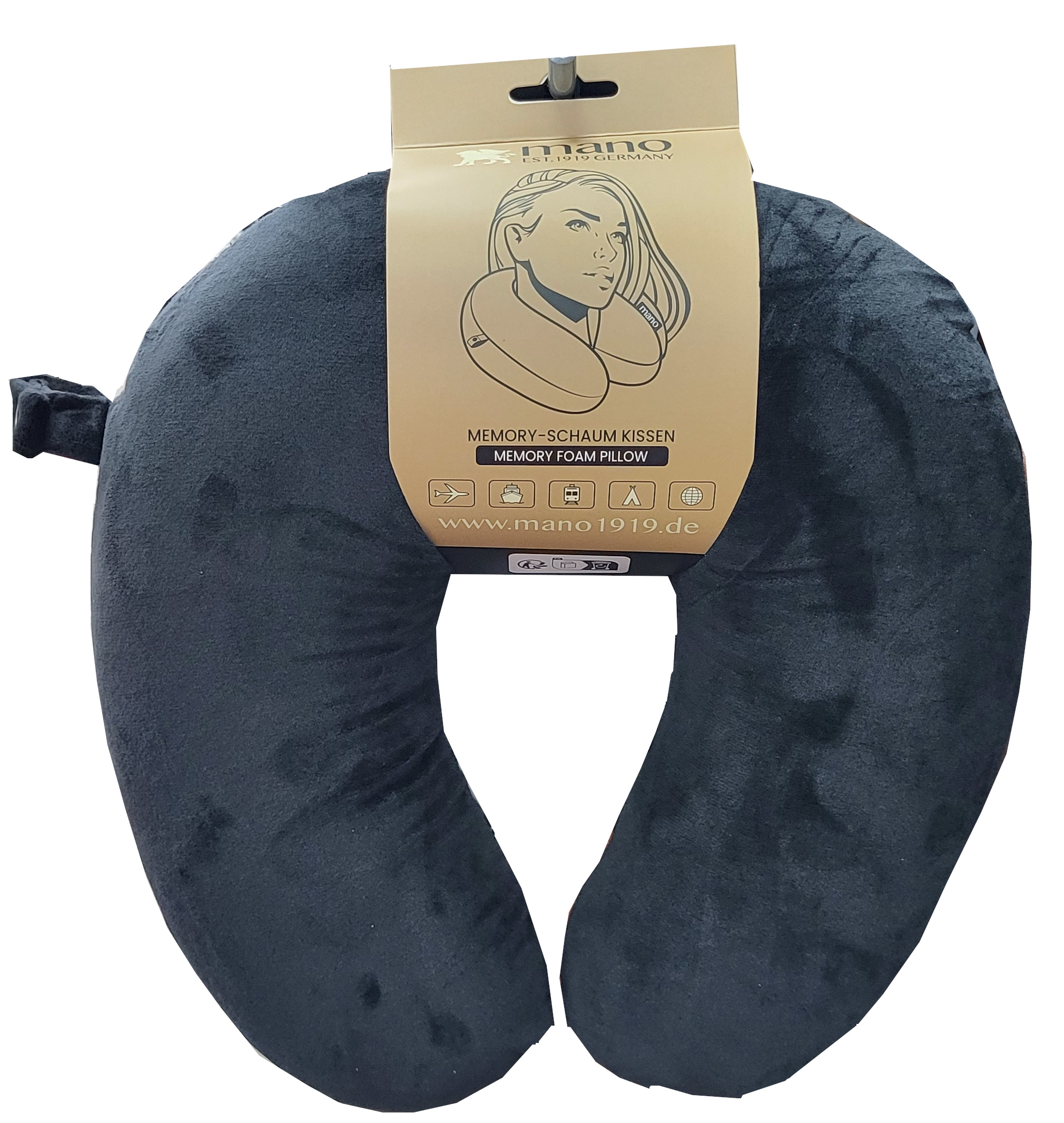Mano 'Memory' Schaum-Nackenkissen black