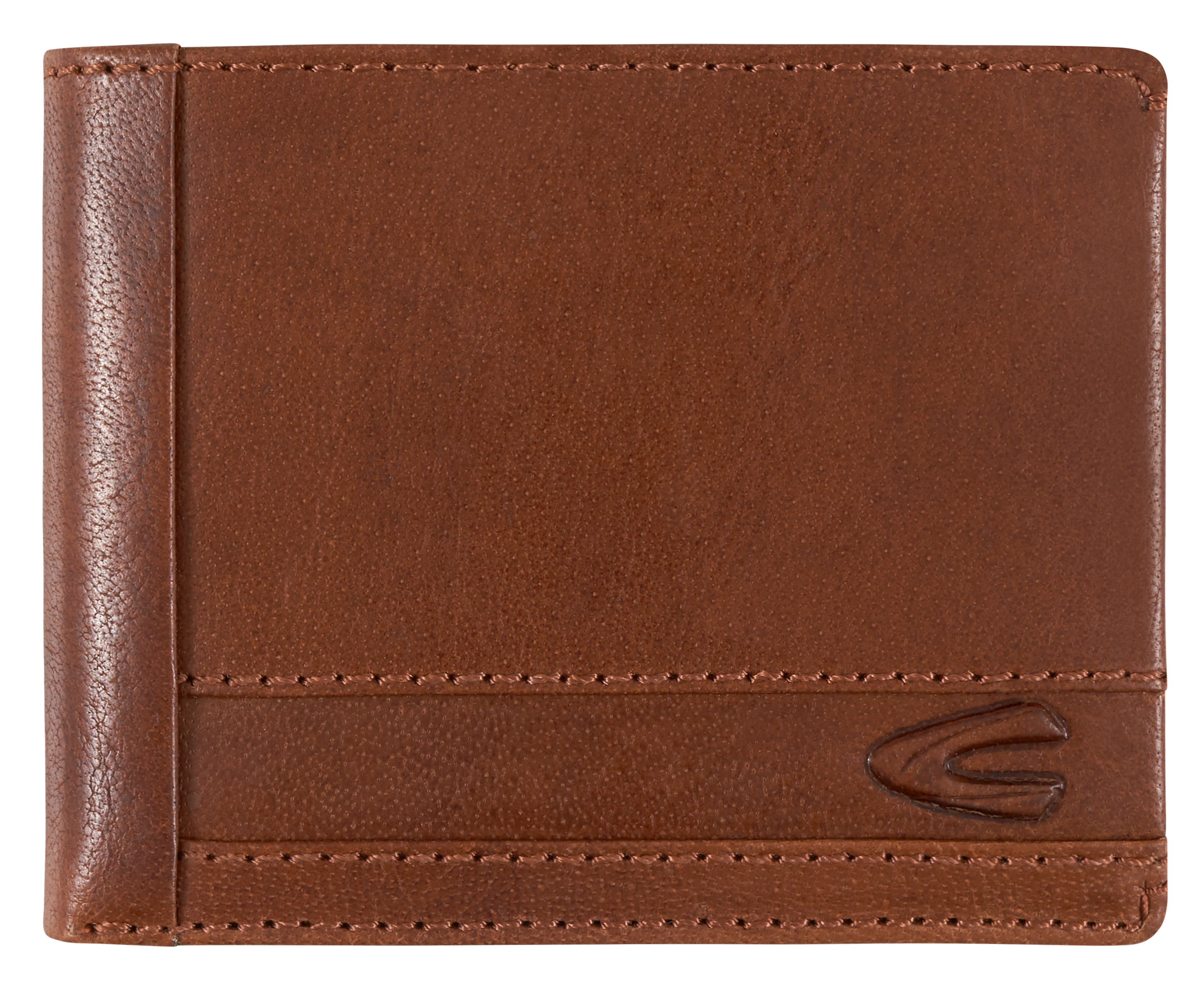 Camel active 'Field' Scheintasche im Querformat mit RFID-Schutz echt Rindleder cognac