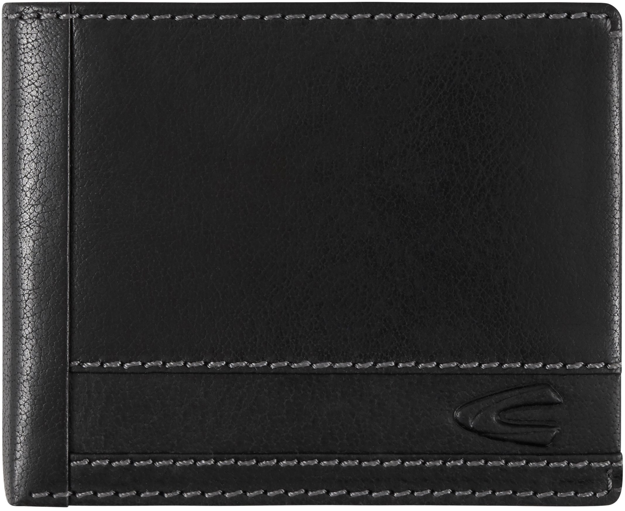 Camel active 'Field' Scheintasche im Querformat mit RFID-Schutz echt Rindleder black
