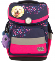 schoolmood 'Leni' - Hund - Timeless Pro Schulranzen-Set 7-tlg. 995g 23,5l blau/pink